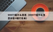 99977是什么意思（99977是什么意思抖音9键打出来）