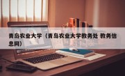 青岛农业大学（青岛农业大学教务处 教务信息网）