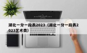 湖北一分一段表2023（湖北一分一段表2023艺术类）