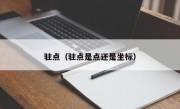 驻点（驻点是点还是坐标）