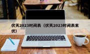 伏天2023时间表（伏天2023时间表末伏）