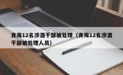 青海12名涉酒干部被处理（青海12名涉酒干部被处理人员）