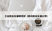 三台防水补漏哪家好（四川防水补漏公司）