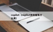 copilot（copilot预览版有什么用）