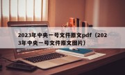 2023年中央一号文件原文pdf（2023年中央一号文件原文图片）