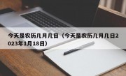 今天是农历几月几日（今天是农历几月几日2023年1月18日）