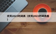 伏天2023时间表（伏天2023时间表图）