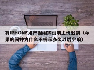 有IPHONE用户因闹钟没响上班迟到（苹果的闹钟为什么不提示多久以后会响）