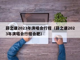 薛之谦2023年演唱会行程（薛之谦2023年演唱会行程合肥）