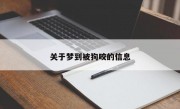 关于梦到被狗咬的信息