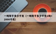 一吨等于多少千克（一吨等于多少千克1吨=2000千克）